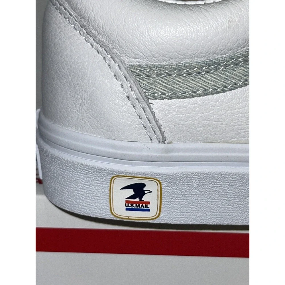 Vans Sneakers Old Skool USPS Denim White Leather Women's Size 5 New‎